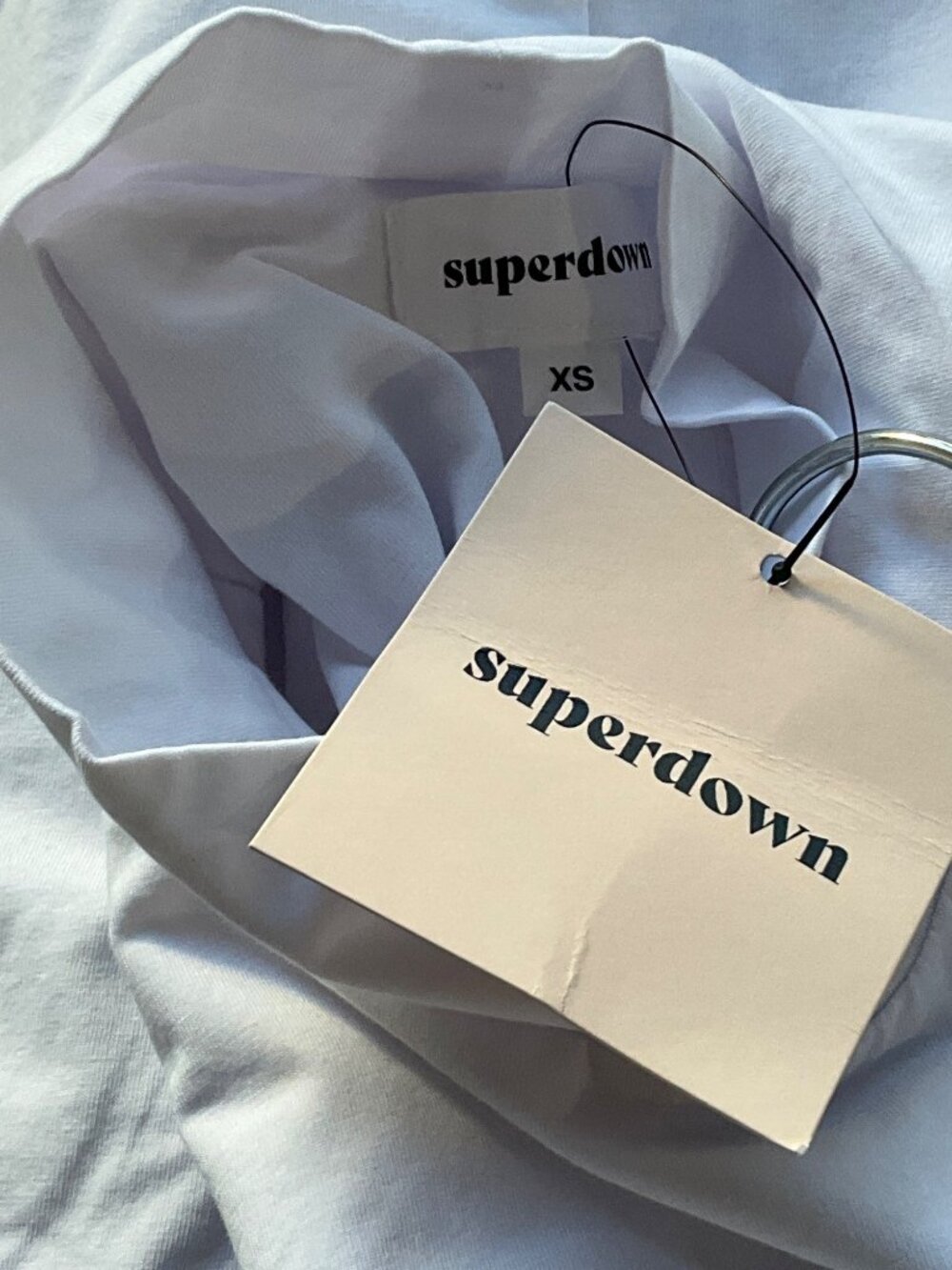 Superdown Janet Slit Midi Dress in White XSmall New Womens Bodycon Mock Neck - Picture 8 of 8